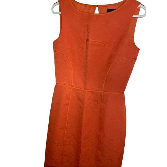 NWT $129 Tahari Sleeveless Floral Print Sheath Dress Orange Size 4 - Picture 9 of 9